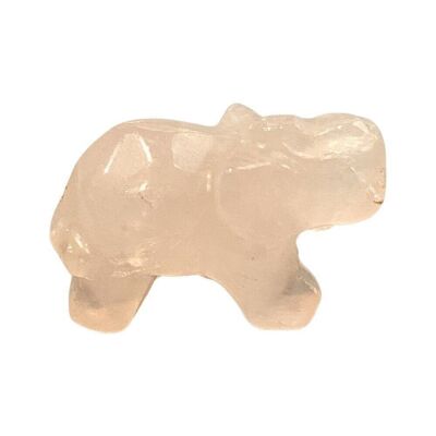 Elefante de piedras preciosas, 2,5x1,5x1cm, cuarzo rosa