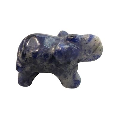 Elefante de piedras preciosas, 2,5x1,5x1cm, sodalita