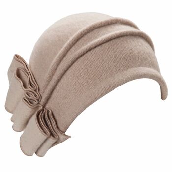 Chapeaux Femme - Bonnet en Laine Années '20 Michaela Beige 2