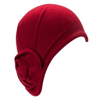Chapeaux femme - Bonnet laine rouge Années 20 Margo 2