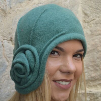 Cappelli Donna - Cappello in lana verde anni '20 Margo