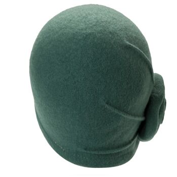 Chapeaux femme - Bonnet vert années 20 en laine Margo 3