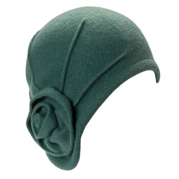 Chapeaux femme - Bonnet vert années 20 en laine Margo 2
