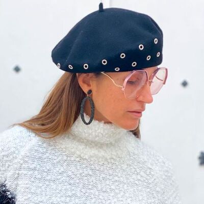 Cappelli da donna - Berretto stile francese NIZA nero