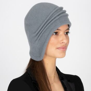 Chapeaux pour femmes - Chapeau en laine vintage gris fait à la main - Style Laura - Downton Abbey 1