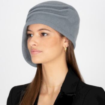 Chapeaux pour femmes - Chapeau en laine vintage gris fait à la main - Style Laura - Downton Abbey 3