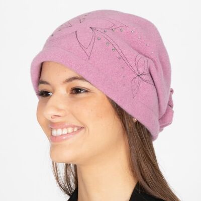 Cappelli Donna - Cappello Retro Lana Anni '20 Rosa - Stile Inga