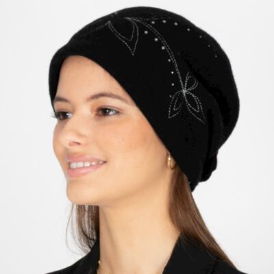 Women's Hats - Retro Wool Hat 20's Black - Style Inga