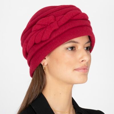 Chapeaux pour femmes - Chapeau en laine rouge vintage fait main - Style Allesia