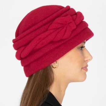 Chapeaux pour femmes - Chapeau en laine rouge vintage fait main - Style Allesia 2