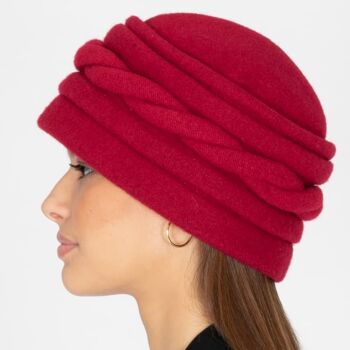 Chapeaux pour femmes - Chapeau en laine rouge vintage fait main - Style Allesia 3