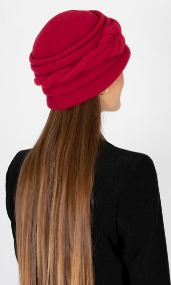 Chapeaux pour femmes - Chapeau en laine rouge vintage fait main - Style Allesia 4