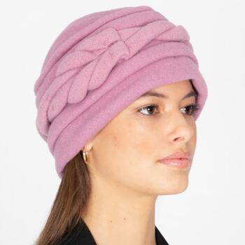 Chapeaux pour femmes - Chapeau en laine rose vintage fait main - Style Allesia 1