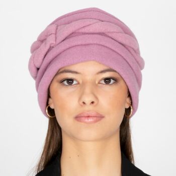 Chapeaux pour femmes - Chapeau en laine rose vintage fait main - Style Allesia 3