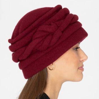 Chapeaux pour femmes - Chapeau en laine marron vintage fait à la main - Style Allesia 3
