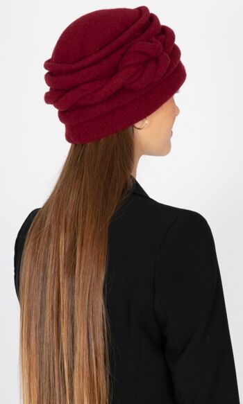Chapeaux pour femmes - Chapeau en laine marron vintage fait à la main - Style Allesia 4