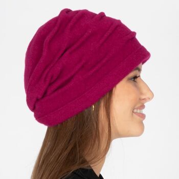 Chapeaux Femme - Chapeau en Laine Fait Main Framboise - Style Adela 3