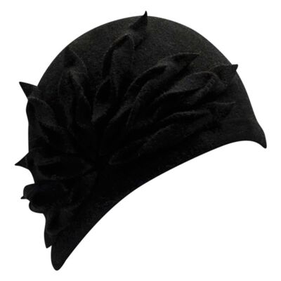 Gorros de Mujer - Gorro de Lana Alicia Negro - Estilo 20s