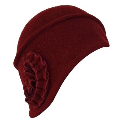 Chapeaux Femme - Chapeau Layla Bordeaux Laine - Style Années 20