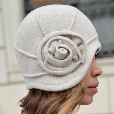 Cappelli da donna - Berretto in lana Margo bianco sporco