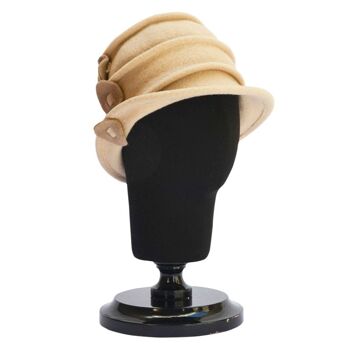 Chapeaux pour femmes - Chapeau en laine beige Christina avec bord - Vintage 1