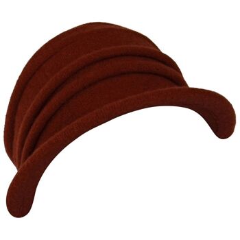 Chapeaux Femme - Kassandra Chapeau en Laine Terre Cuite avec Bord Style Vintage 2