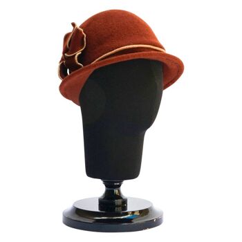 Chapeaux Femme - Chapeau en Laine Brun Désirée à Bord Style Vintage 2