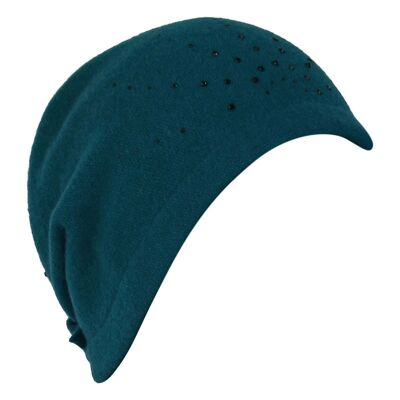 Chapeaux pour femmes - Chapeau en laine fait main Turquoise - Style Frida - Rétro - Vintage