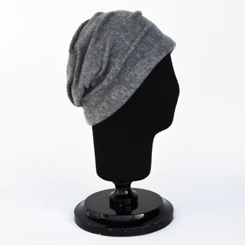 Chapeaux pour femmes - Chapeau en laine fait à la main de couleur grise - Style Adela 2