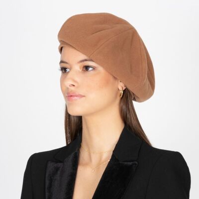 Damenhüte - Ceci Camel Baskenmütze im Pariser Stil