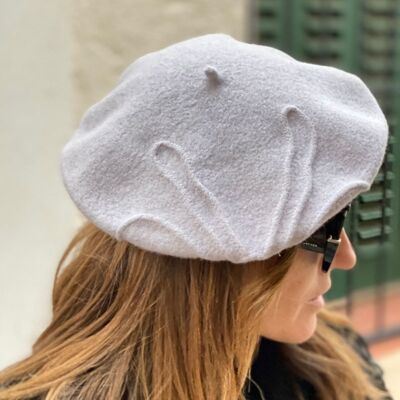 Gorros de Mujer - Boina Valerie Gris Claro Estilo Parisino