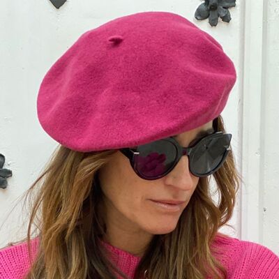 Women's Hats - Pink Verónica Wool Beret - Wool Felt