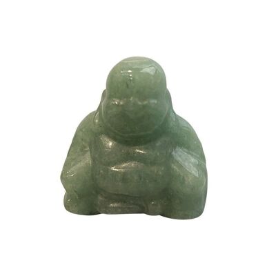 Bouddha en pierre gemme, 2,5x2,5x1cm, aventurine verte