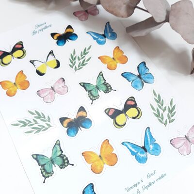 Planche de stickers papillons