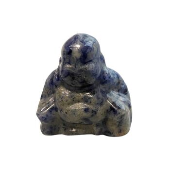 Bouddha en pierre gemme, 2,5x2,5x1cm, Sodalite 3