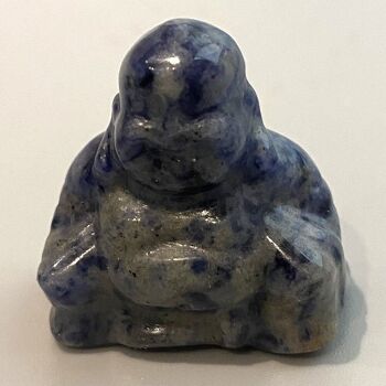 Bouddha en pierre gemme, 2,5x2,5x1cm, Sodalite 4