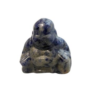 Bouddha en pierre gemme, 2,5x2,5x1cm, Sodalite 1