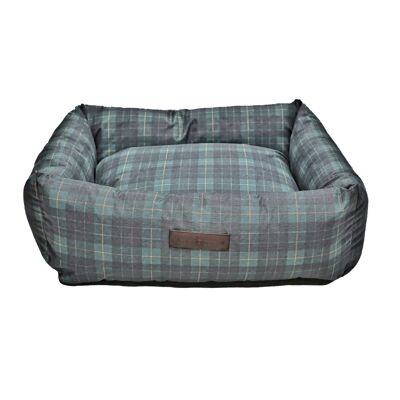 WATERPROOF GREEN TARTAN BED - LARGE