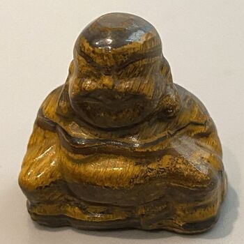 Bouddha en pierre gemme, 2,5x2,5x1cm, oeil de tigre 3