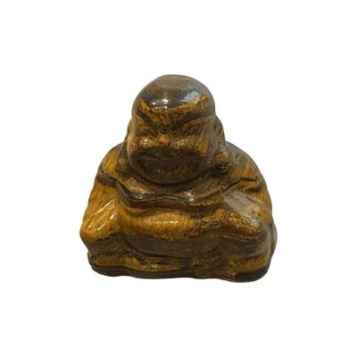 Bouddha en pierre gemme, 2,5x2,5x1cm, oeil de tigre