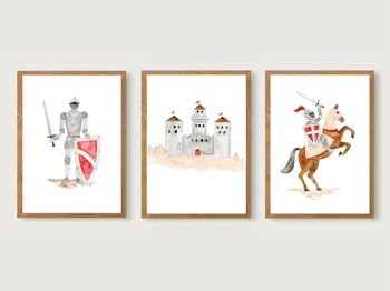 Affiche A4 "Chevalier" | Knight's Castle Rider Knight Horse Knight's Castle Print Art Print Enfants || COEUR&PAPIER 2