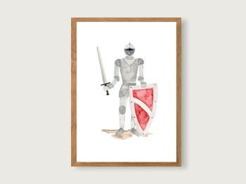 Affiche A4 "Chevalier" | Knight's Castle Rider Knight Horse Knight's Castle Print Art Print Enfants || COEUR&PAPIER 3