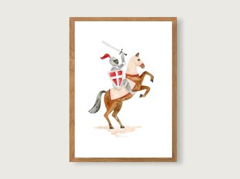 Affiche A4 "Chevalier" | Knight's Castle Rider Knight Horse Knight's Castle Print Art Print Enfants || COEUR&PAPIER 4