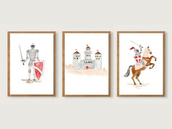 Affiche A4 "Chevalier" | Knight's Castle Rider Knight Horse Knight's Castle Print Art Print Enfants || COEUR&PAPIER 6