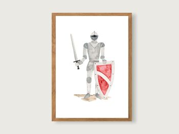 Affiche A4 "Chevalier" | Knight's Castle Rider Knight Horse Knight's Castle Print Art Print Enfants || COEUR&PAPIER 7