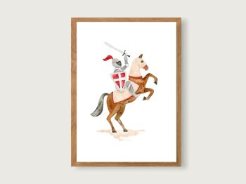 Affiche A4 "Chevalier" | Knight's Castle Rider Knight Horse Knight's Castle Print Art Print Enfants || COEUR&PAPIER 8