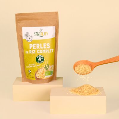 Perlas de arroz integral orgánico natural