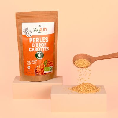 Barley pearls with carrot juice