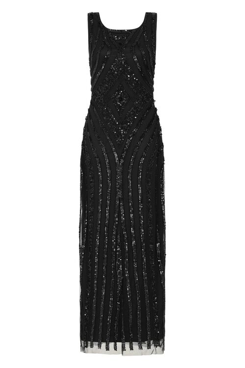 - Black Embellished Column Dress