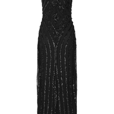 - Black Embellished Column Dress